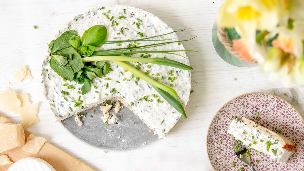 Herzhafter Kräuterkäsekuchen