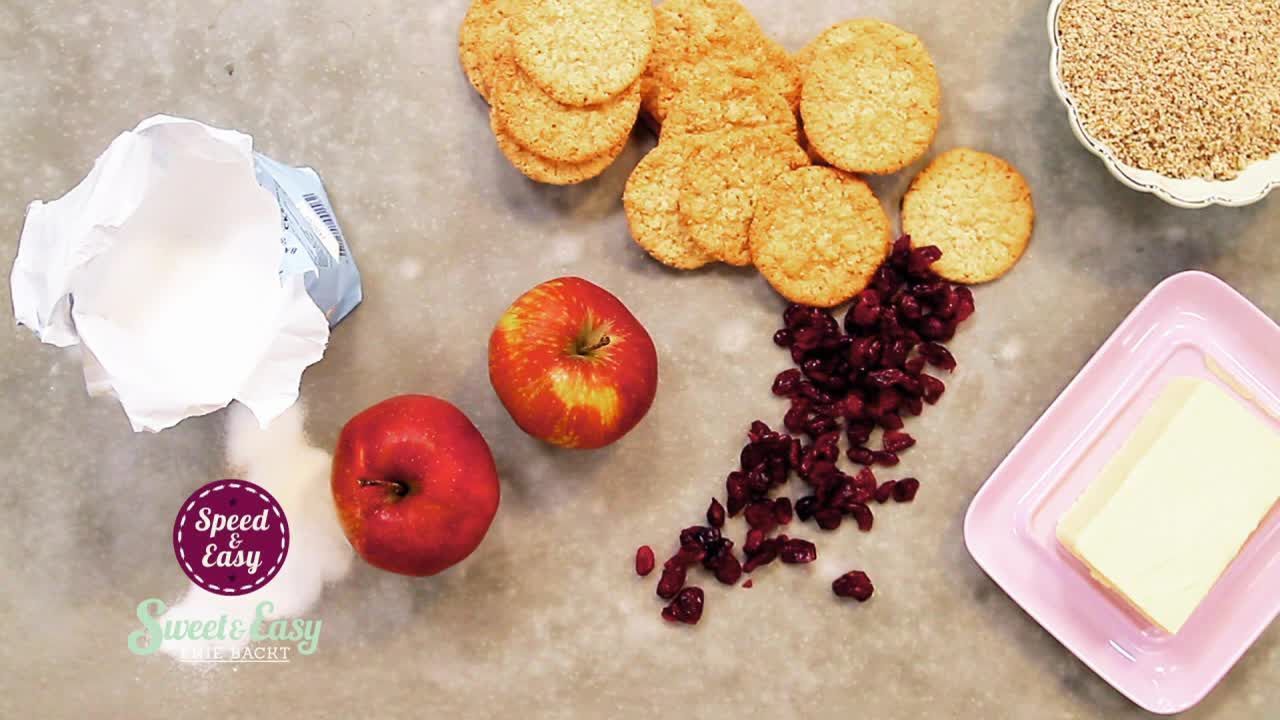 Cookie-Crumble mit Äpfeln und Cranberries