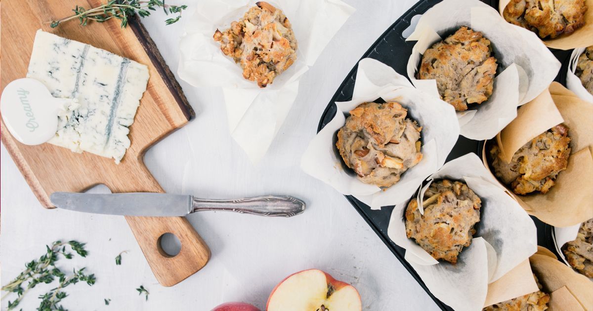 Gorgonzola-Muffins mit Apfel 